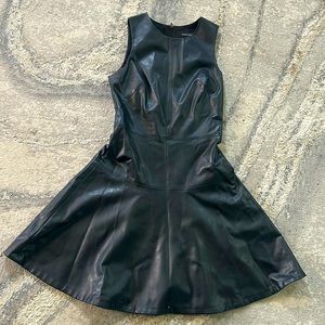 Black leather dress